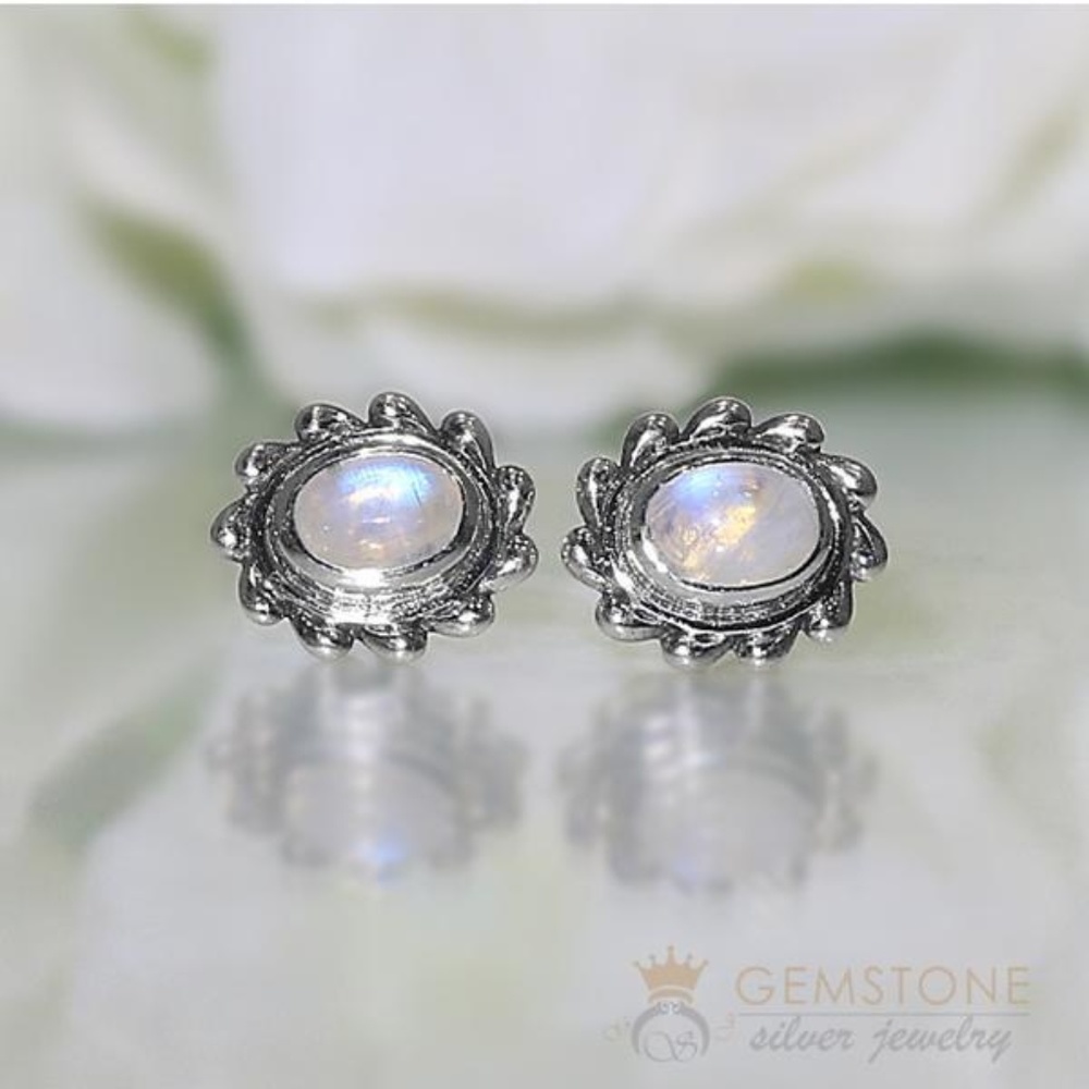 Moonstone Studs - Mighty Waves